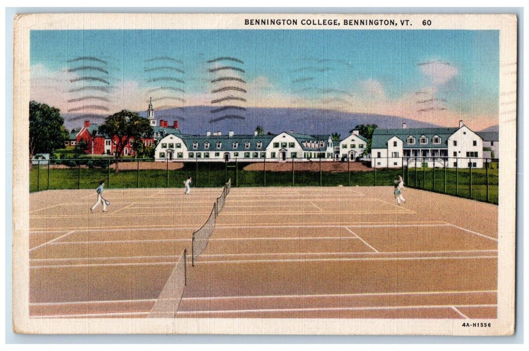 1938 Tennis Court Bennington College Bennington Vermont Vintage Antique Postcard