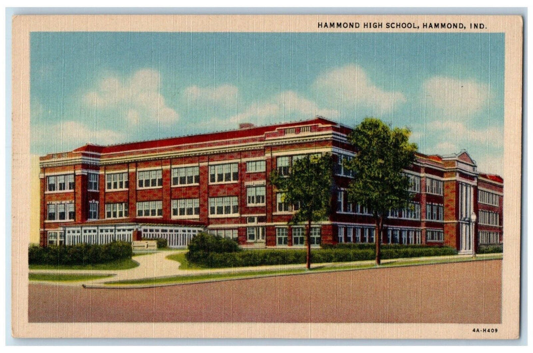 1956 Hammond High School Building Hammond Indiana IN Vintage Postcard