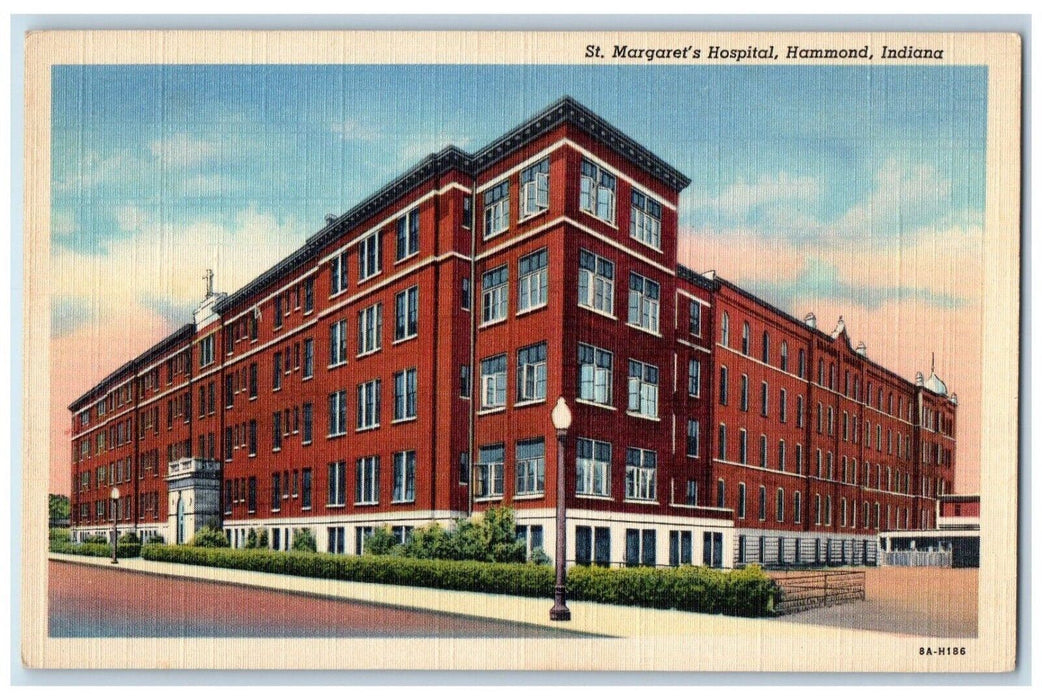 c1930's St. Margaret's Hospital Building Hammond Indiana IN Vintage Postcard