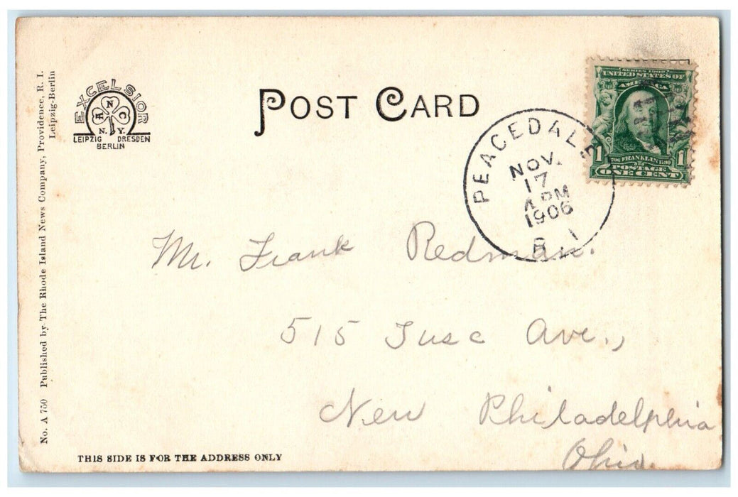 1906 Oakwoods Peace Dale Rhode Island Residence Miss Caroline Hazard RI Postcard