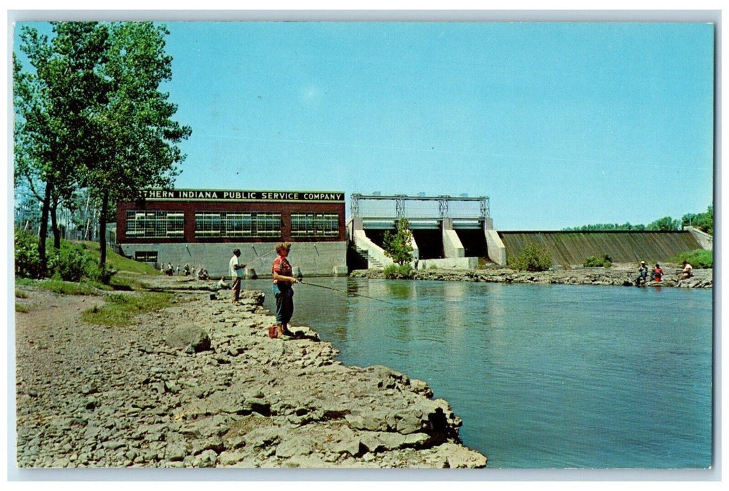 c1960's Norway Dam Tippecanoe River Lake Shafer Monticello Indiana IN Postcard