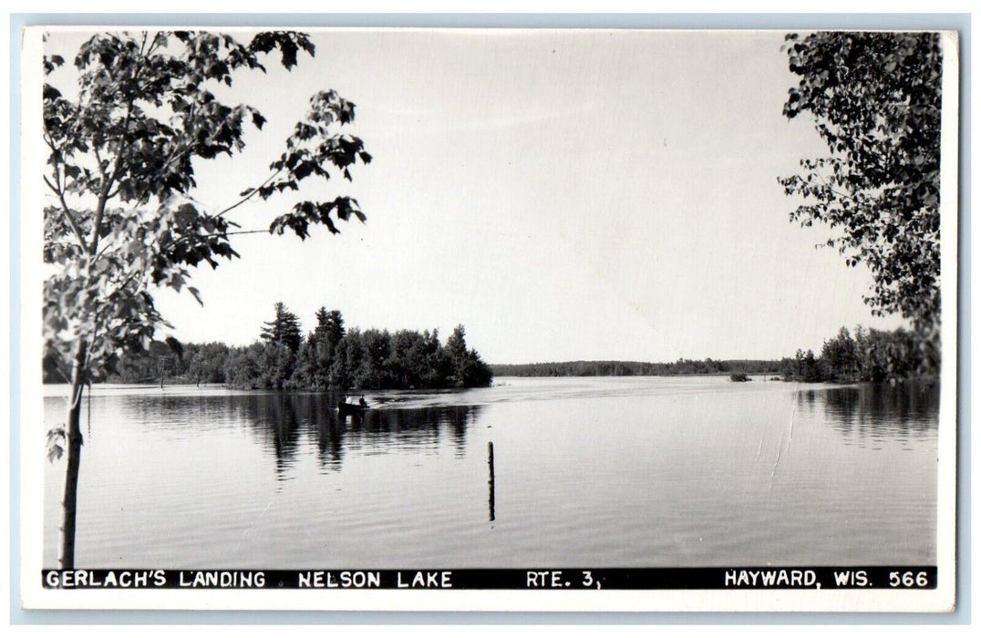 c1910's Gerlach's Landing Nelson Lake Hayward Wisconsin WI RPPC Photo Postcard