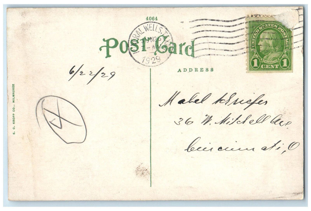 1929 McLennan County Court House Waco Texas TX Antique Posted Postcard