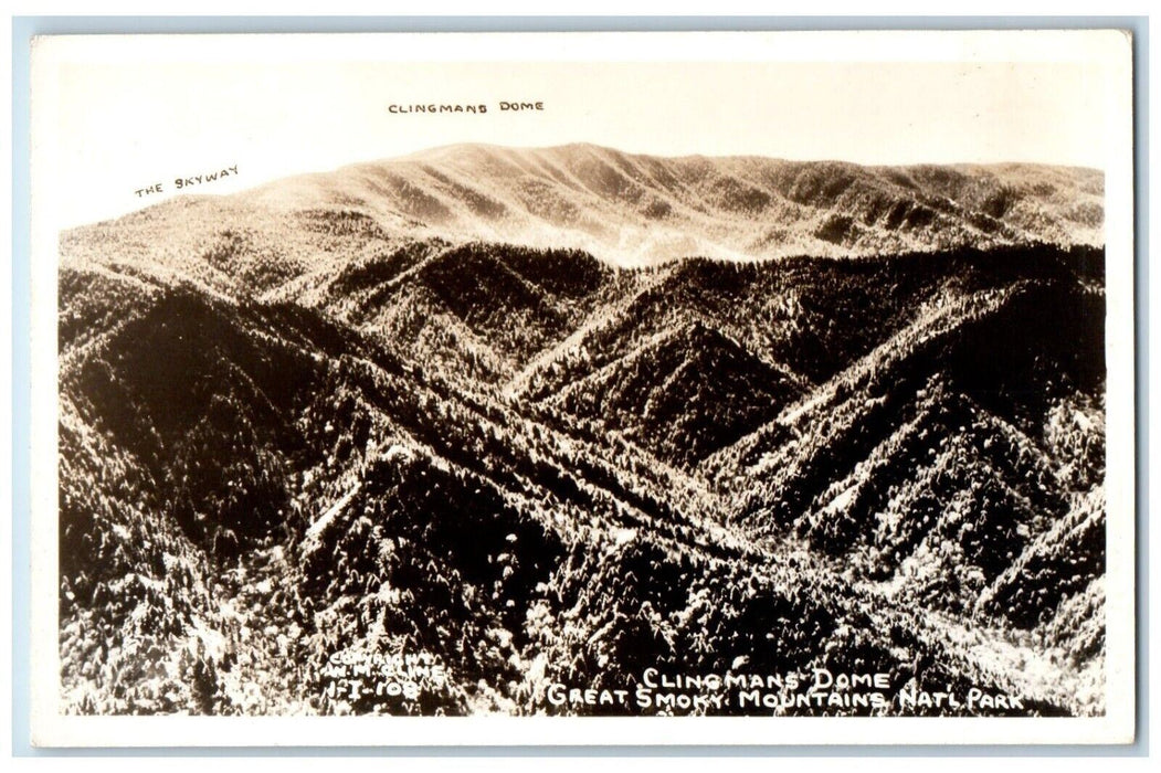 Clingmans Dome Great Smoky Mountains Natl Park Cline RPPC Photo Postcard