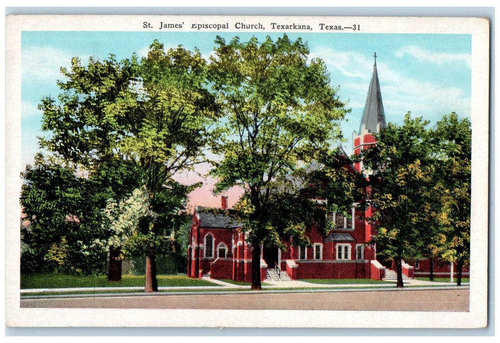 c1920's St. James Episcopal Church Texarkana TX Antique Unposted Postcard