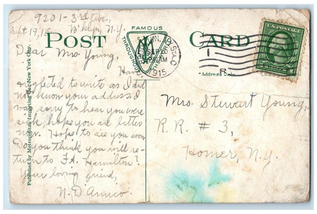 1915 Railroad Tunnel 64th Bay Ridge Railroad Exterior Brooklyn New York Postcard