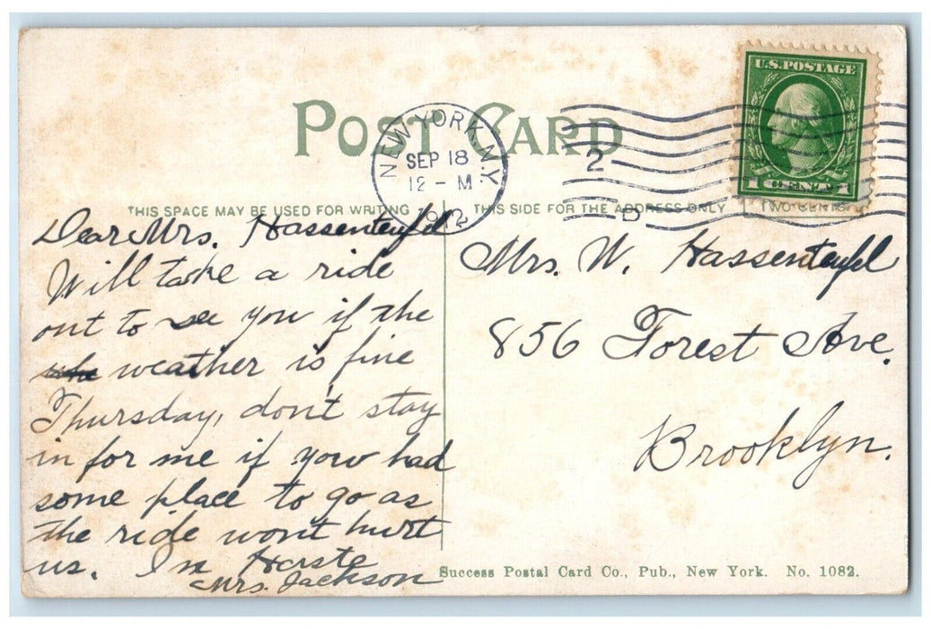 1912 Cooper Union Streetcar Horse Carriage Exterior Building New York Postcard
