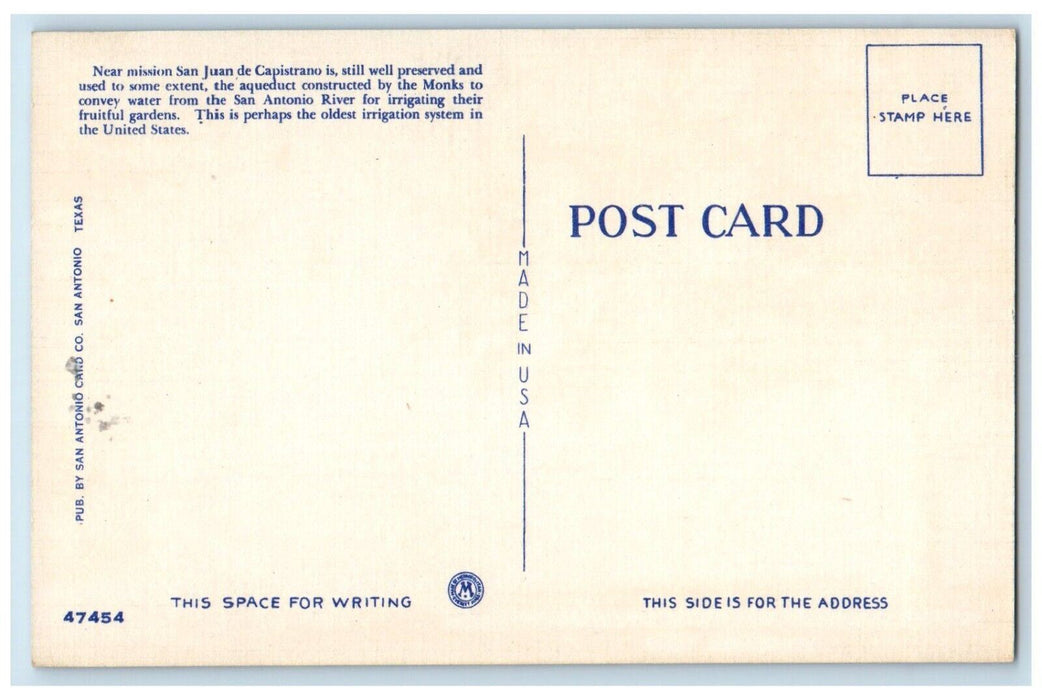 c1940's Mission San Juan De Capistrano San Antonio Texas TX Postcard