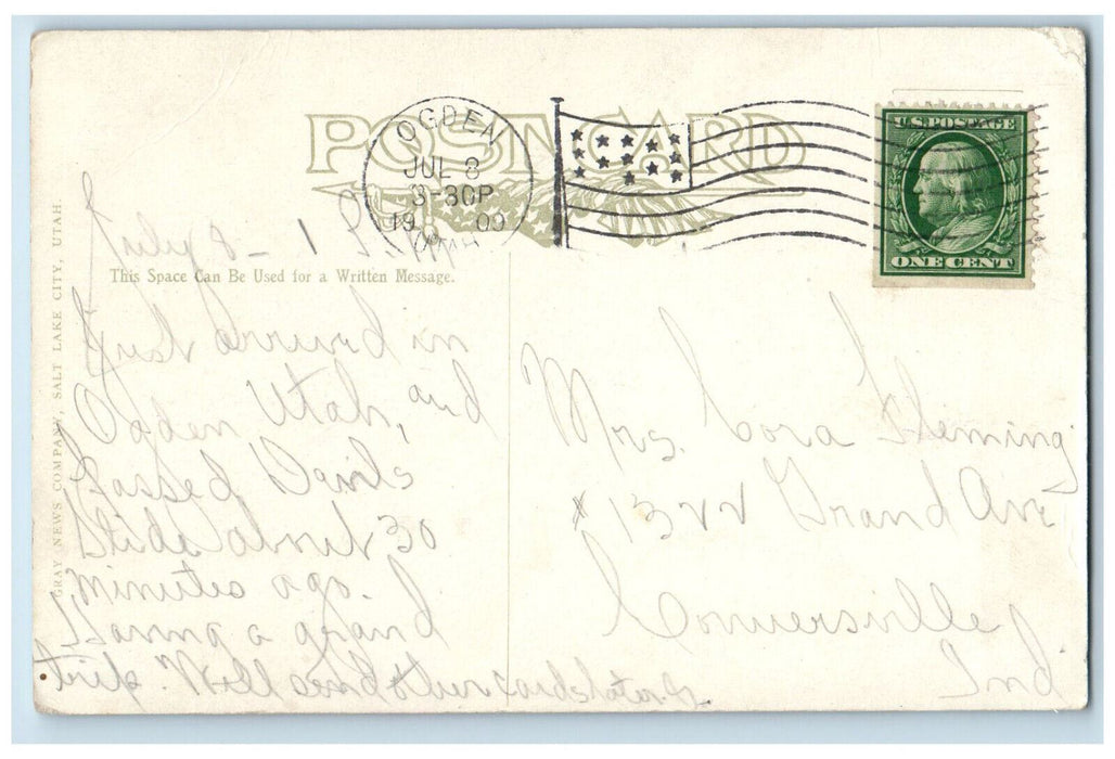 1909 Devil's Slide On Line of Union Pacific Railroad Ogden Utah UT Postcard