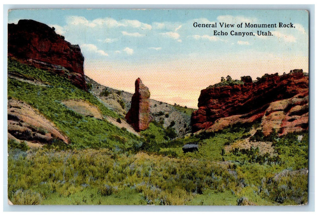 c1910 General View of Monument Rock Echo Canyon Utah UT Antique Postcard