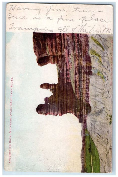 1908 Locomotive Rock Southern Utah Salt Lake Route UT Antique Postcard