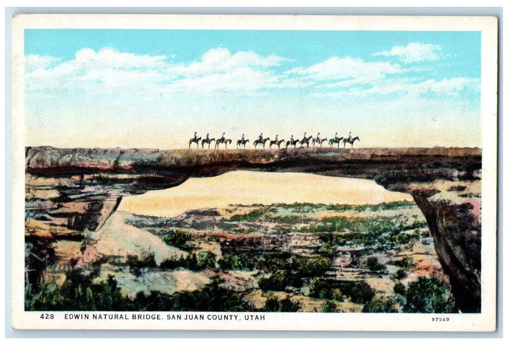 c1930's Edwin Natural Bridge San Juan County Utah UT Unposted Vintage Postcard