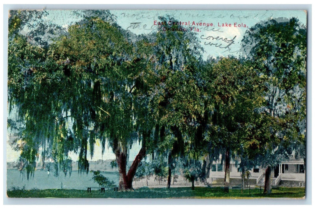 1911 East Central Avenue Lake Eola Orlando Florida FL Antique Postcard