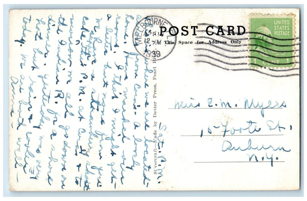 1939 Hamlen Tourist Home Lincoln Avenue Melbourne Florida FL Postcard