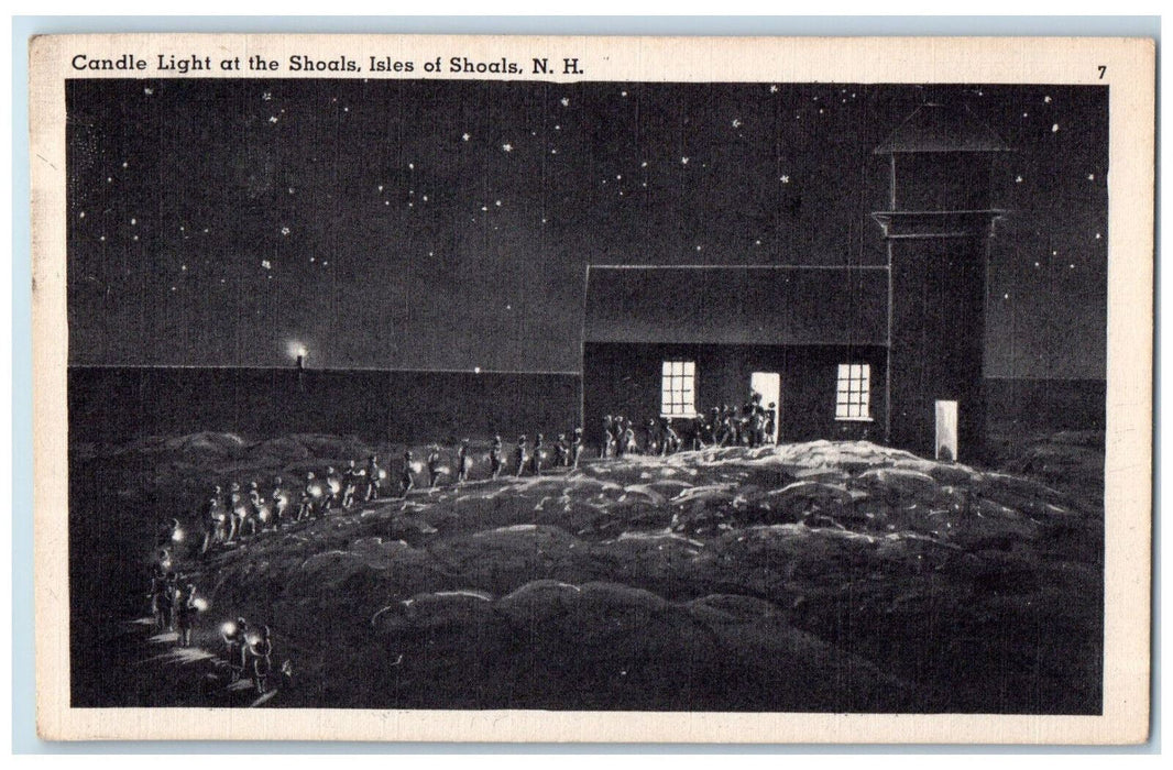 1960 Candle Light Night at Shoals Isle of Shoals New Hampshire NH Postcard