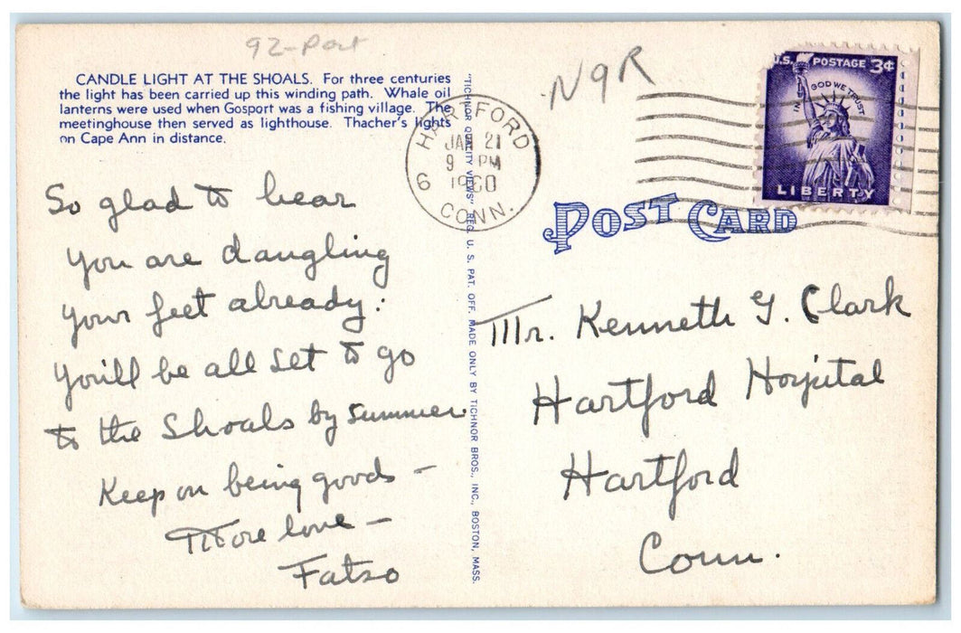 1960 Candle Light Night at Shoals Isle of Shoals New Hampshire NH Postcard