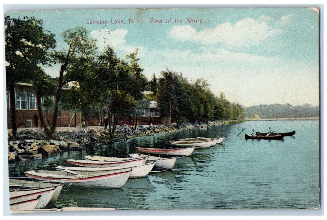 1909 Shore Port View Boating at Canobie Lake New Hampshire NH Postcard