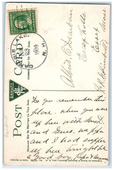 1909 Shore Port View Boating at Canobie Lake New Hampshire NH Postcard