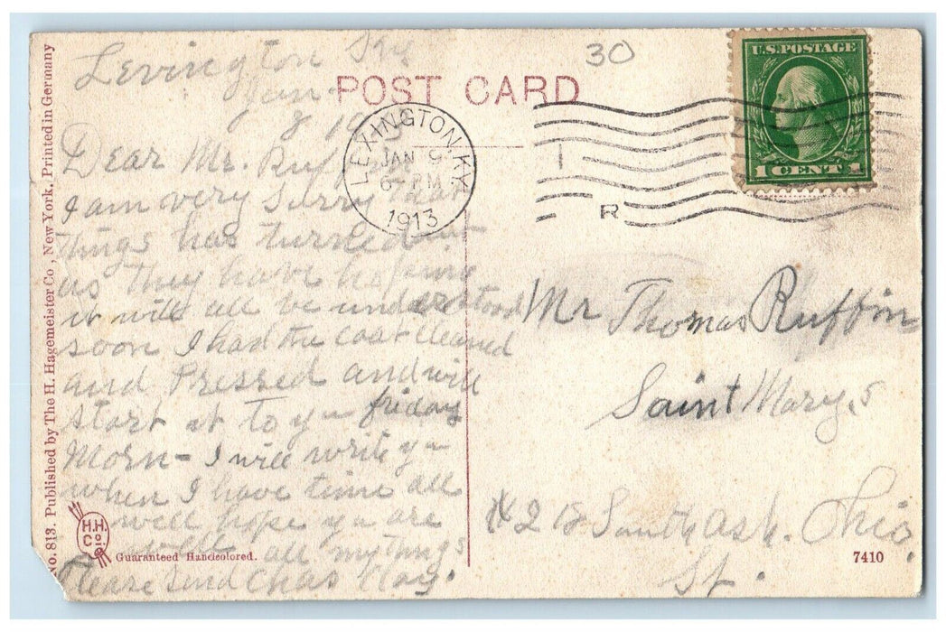 1913 View Morningside Park Manhattan Ave Cathedral Heights Lexington NY Postcard