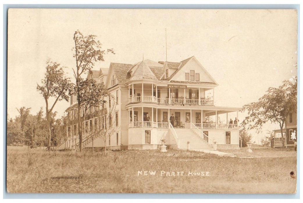 c1910's New Pratt House Mansion Prattsville New York NY RPPC Photo Postcard