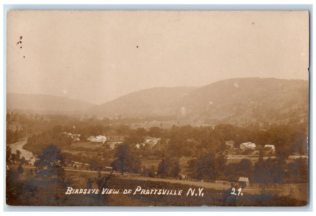 c1910's Birds Eye View Of Prattsville New York NY RPPC Photo Antique Postcard