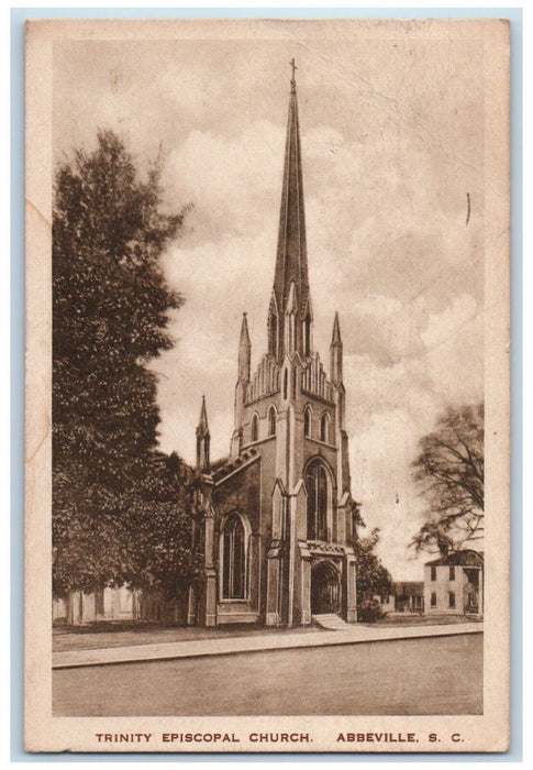 1929 Trinity Episcopal Church Abbeville South Carolina SC Vintage Postcard