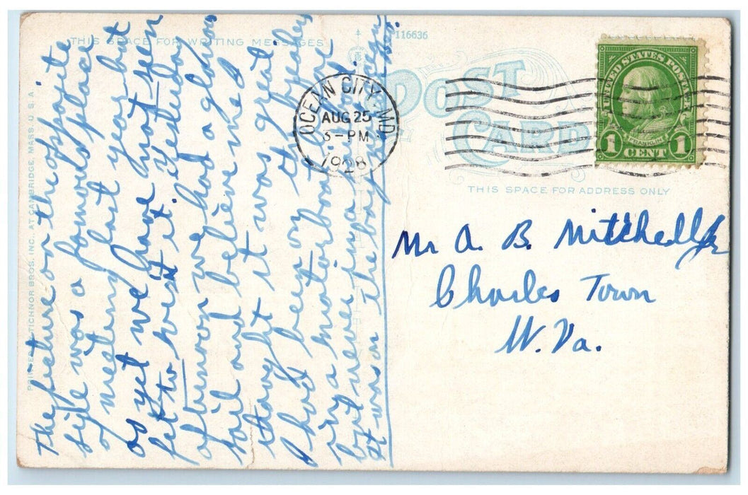 1928 St. Paul's Episcopal Church Ocean City Maryland MD Posted Vintage Postcard