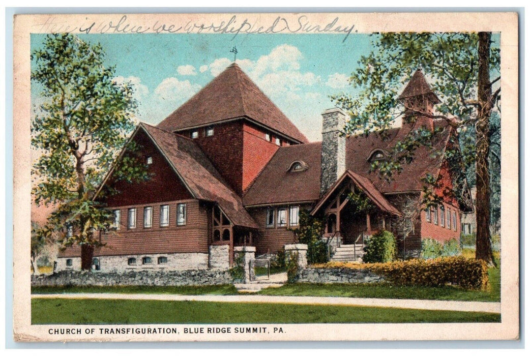1930 Church Of Transfiguration Blue Ridge Summit Pennsylvania PA Posted Postcard