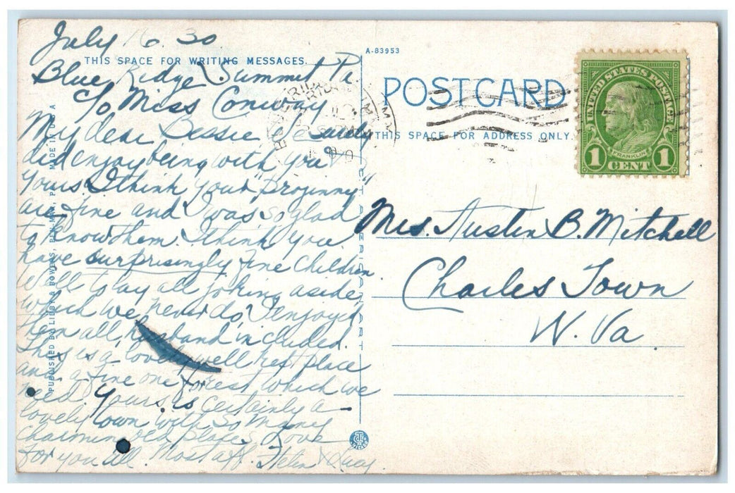 1930 Church Of Transfiguration Blue Ridge Summit Pennsylvania PA Posted Postcard