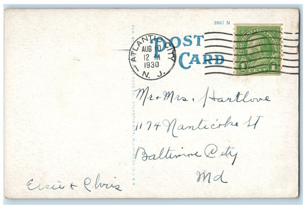 1930 Knights Of Columbus Club House Cars Atlantic City New Jersey NJ Postcard