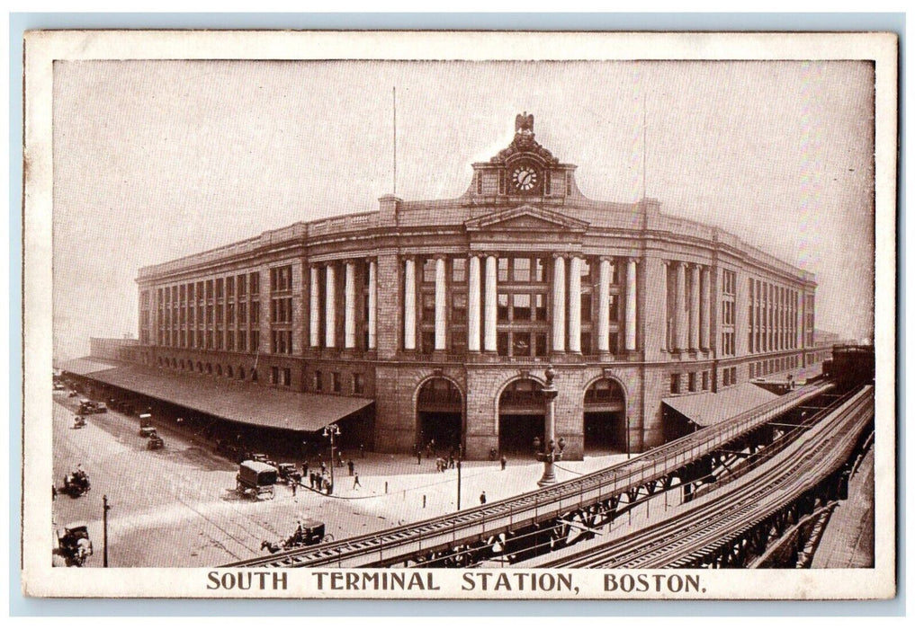 c1910's South Terminal Station Depot Boston Massachusetts MA Antique Postcard