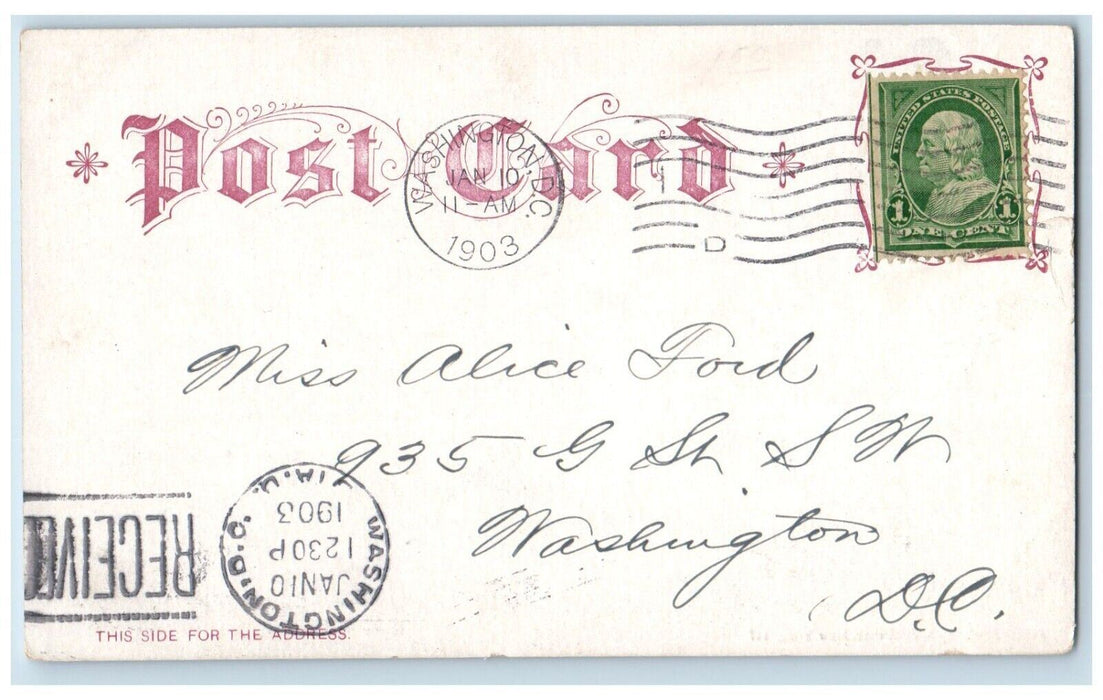 1903 View Of Sunset Lake Boat Asbury Park New Jersey NJ Posted Antique Postcard
