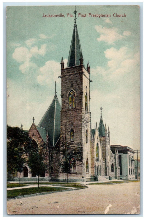 c1910 First Presbyterian Church Jacksonville Florida FL Antique Postcard