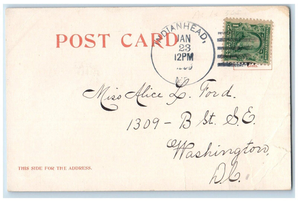 c1905 Eggy Stuart House Street View Annapolis Indianhead Maryland MD Postcard