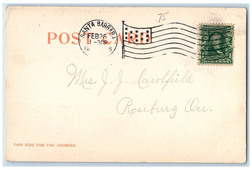 1906 Str. Cabrillo At Avalon Santa Catalina Island California CA Posted Postcard