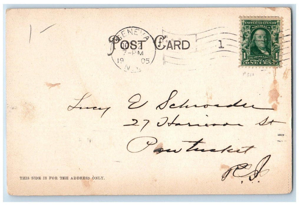 1905 View Of Exchange Street From Nester Hotel Geneva New York NY Postcard
