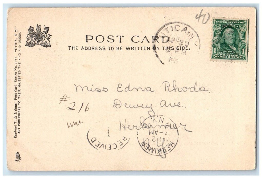 1905 Masonic Home And School Building Utica New York NY Tuck's Antique Postcard