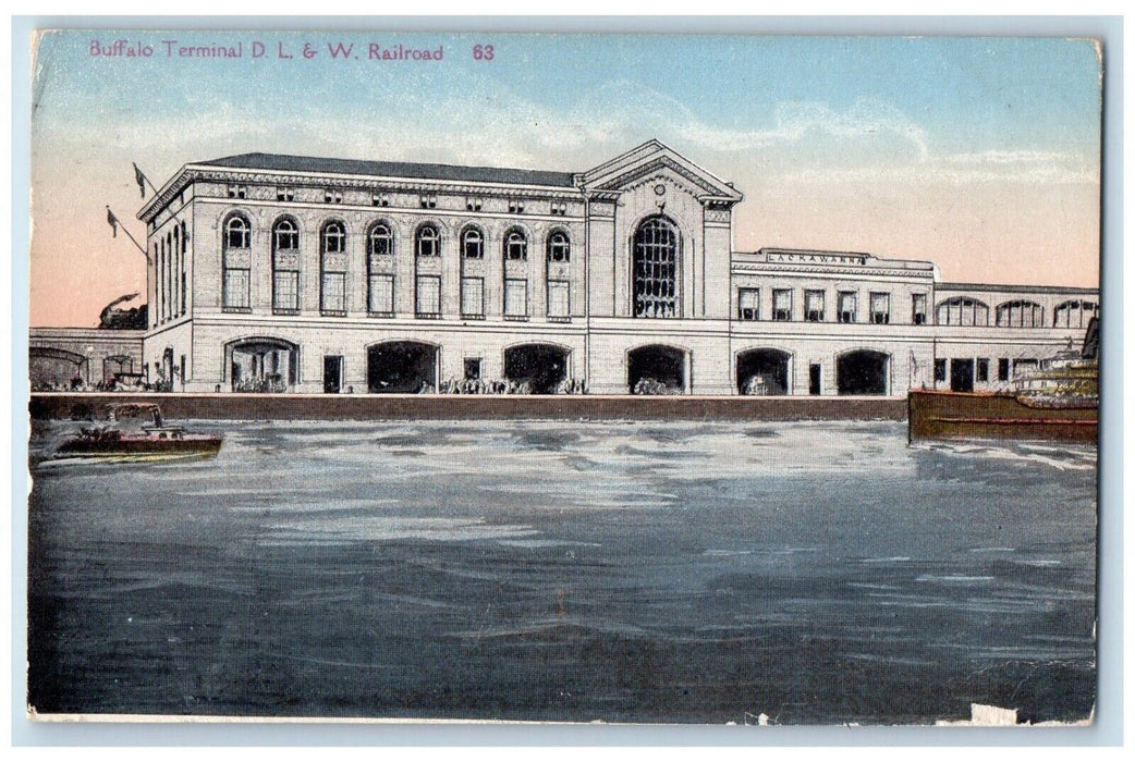 1917 Buffalo Terminal D. L. & W. Railroad New York NY Posted Antique Postcard