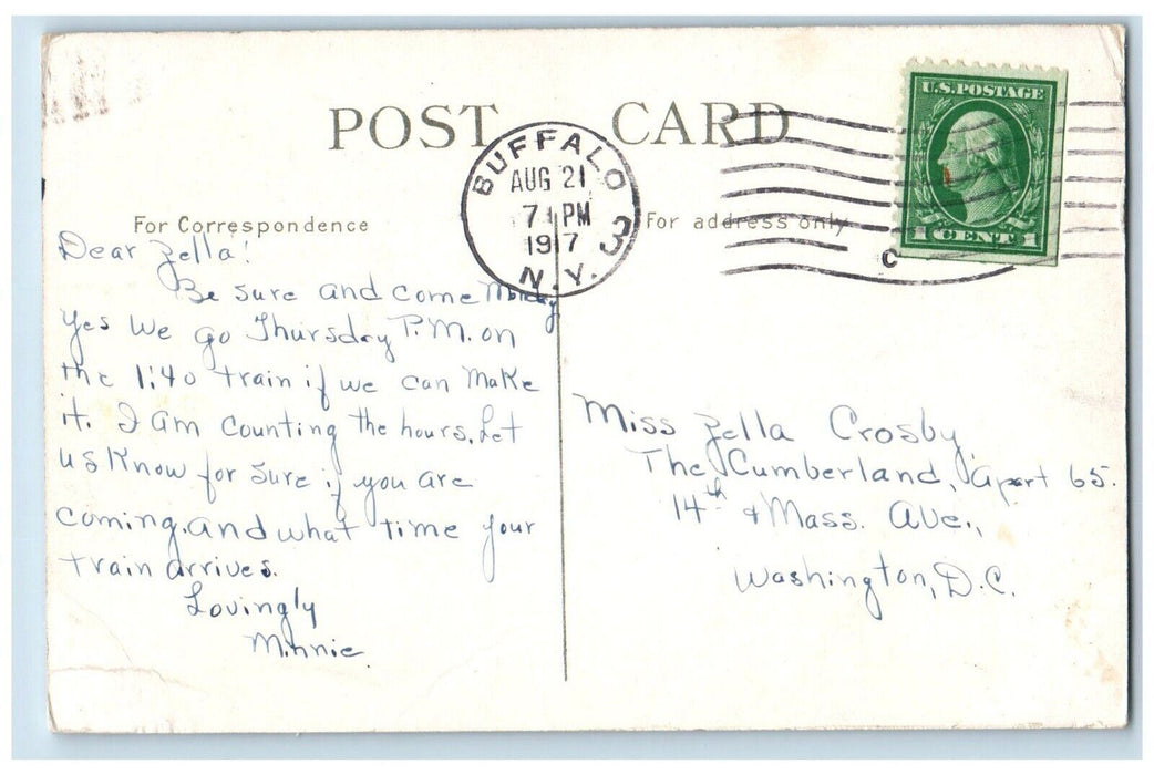 1917 Buffalo Terminal D. L. & W. Railroad New York NY Posted Antique Postcard