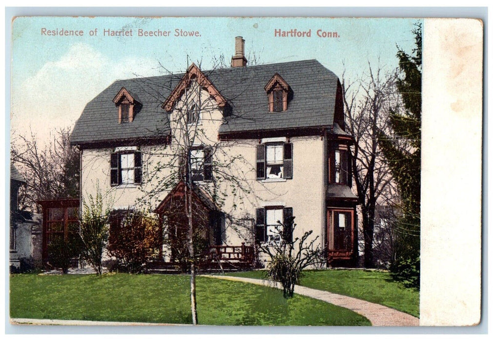 1912 Residence Of Harriet Beecher Stowe Hartford Connecticut CT Antique Postcard