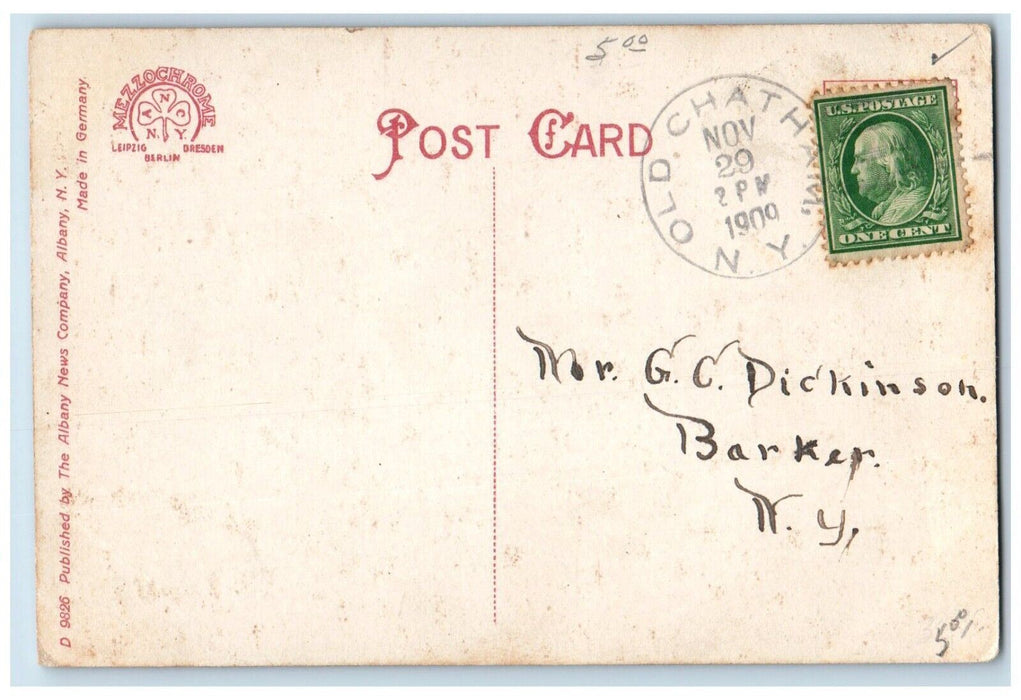 1909 State Street View Trolley Buildings Albany Old Chatham New York NY Postcard
