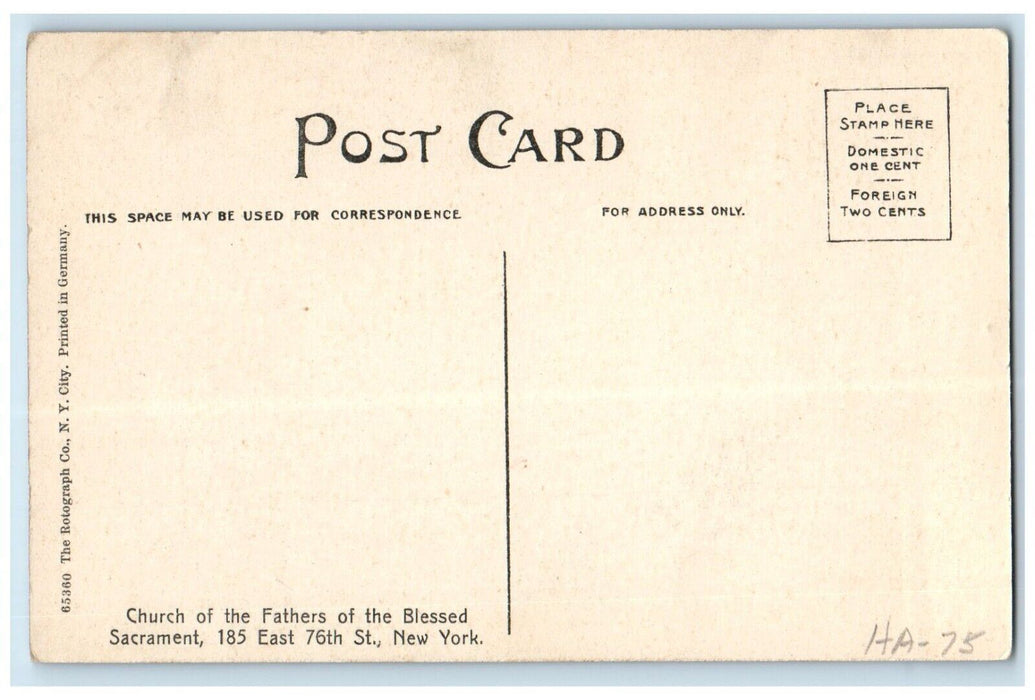 1940 Church Fathers Altar Chapel Candle Blessed Sacrament East New York Postcard