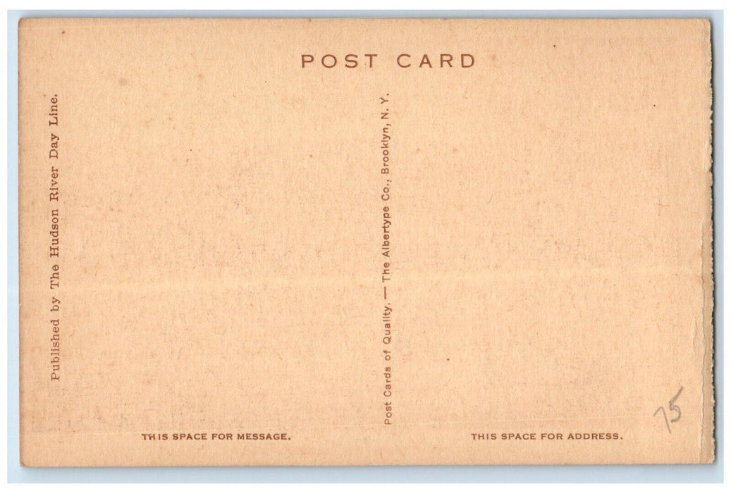 c1940 West Point From Hudson River Lake Steamer Ship Brooklyn New York Postcard
