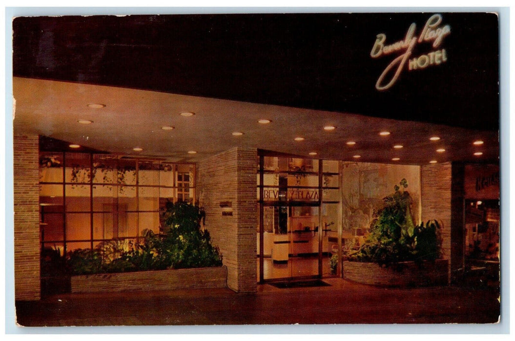 1953 Beverly Plaza Hotel Corner Grant Ave Bush San Francisco California Postcard