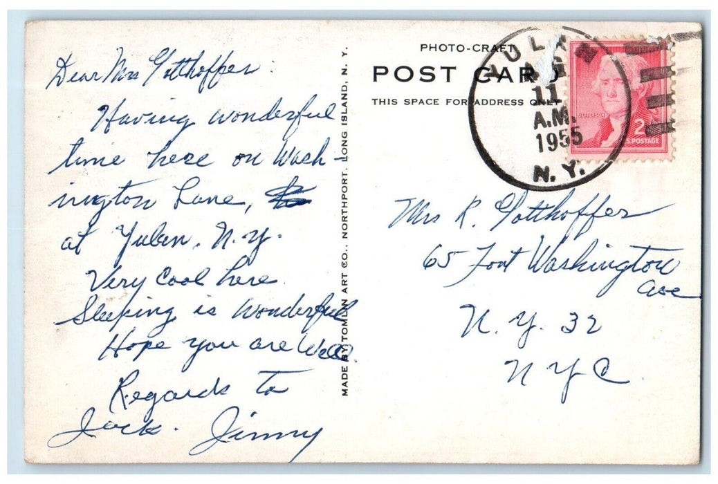 1955 Hawks Nest Delaware Trail Road Street Mountain Near Yulan New York Postcard