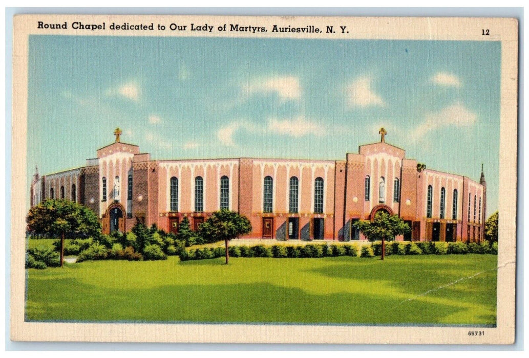 Round Chapel Dedicated Our Lady Of Martyrs Auriesville NY Vintage Postcard