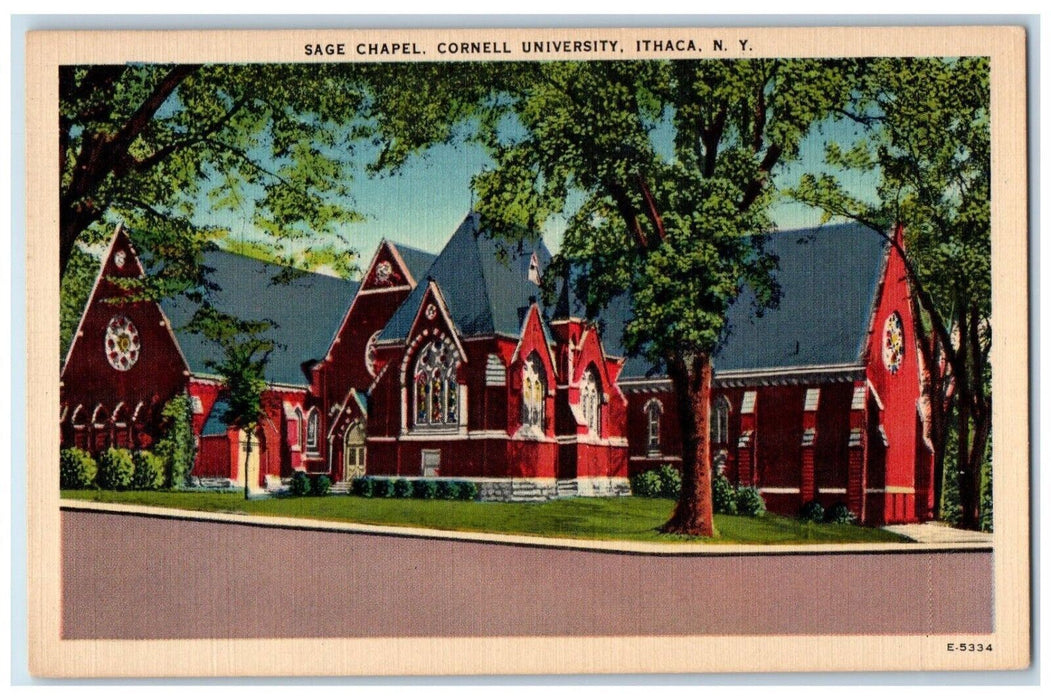 c1910's Sage Chapel Cornell University Ithaca New York NY Antique Postcard