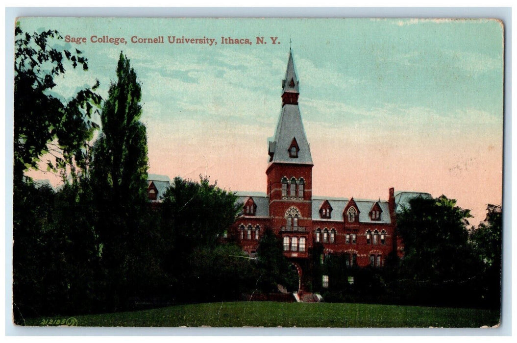 1912 Sage College Cornell University Ithaca New York NY Posted Antique Postcard