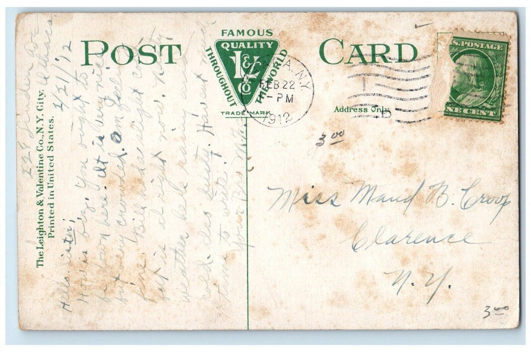 1912 Sage College Cornell University Ithaca New York NY Posted Antique Postcard