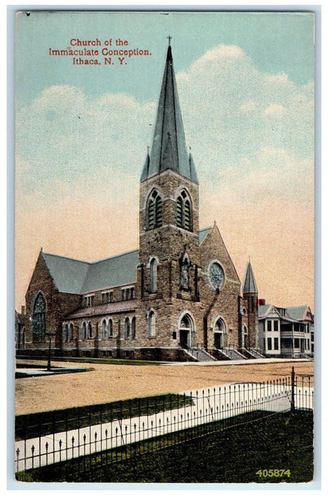 c1910's Church Of The Immaculate Conception Ithaca New York NY Antique Postcard